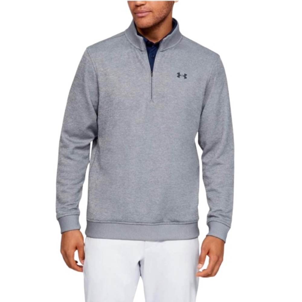 🎯NWOT UA Quarter-zip Storm-fleece Jumper Pullover Grey Size Medium